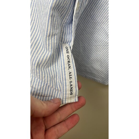 NANAMICA JAPAN STRIPED BLUE DRESS SHIRT XL - Picture 6 of 8